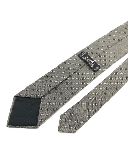 HERMES（エルメス）HERMES (エルメス) H刺繍シルクネクタイ グレー サイズ:記載無し（実寸サイズをご確認ください）の古着・服飾アイテム
