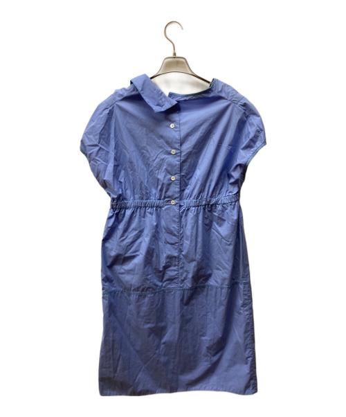 MARNI（マルニ）MARNI (マルニ) 前後2WAY カラーステッチ シャーリングワンピース ブルー サイズ:40の古着・服飾アイテム