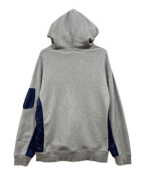 AVIREX（アヴィレックス）AVIREX (アヴィレックス) ナイロン切替フーディ グレー×ネイビー サイズ:2XLの古着・服飾アイテム