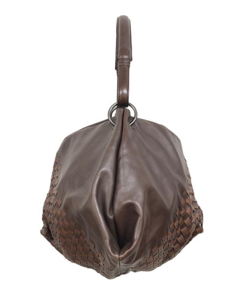 BOTTEGA VENETA（ボッテガベネタ）BOTTEGA VENETA (ボッテガベネタ) イントレチャートワンショルダーバッグ ブラウンの古着・服飾アイテム