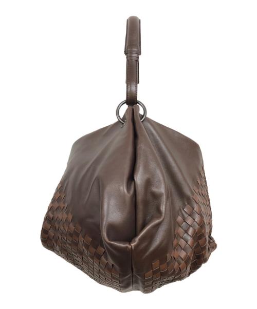 BOTTEGA VENETA（ボッテガベネタ）BOTTEGA VENETA (ボッテガベネタ) イントレチャートワンショルダーバッグ ブラウンの古着・服飾アイテム