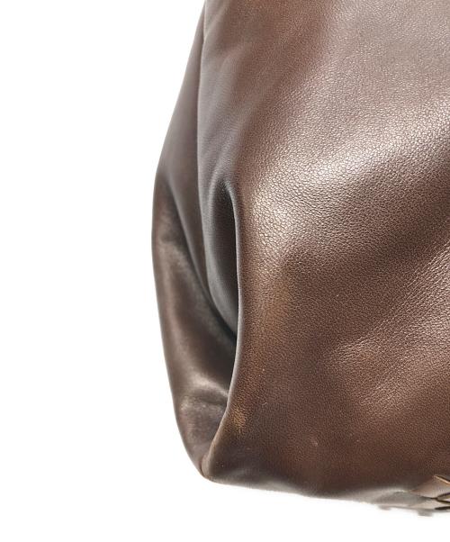 BOTTEGA VENETA（ボッテガベネタ）BOTTEGA VENETA (ボッテガベネタ) イントレチャートワンショルダーバッグ ブラウンの古着・服飾アイテム