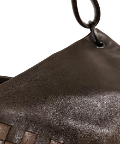 BOTTEGA VENETA（ボッテガベネタ）BOTTEGA VENETA (ボッテガベネタ) イントレチャートワンショルダーバッグ ブラウンの古着・服飾アイテム