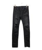 MINEDENIMマインデニム）の古着「S.Slim Flare STR 5pocket」｜ブラック