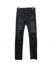 MINEDENIM（マインデニム）の古着「S.Slim Flare STR 5pocket」｜ブラック