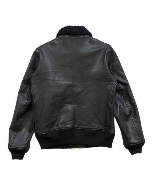 Rags McGREGOR（ラグスマックレガー）Rags McGREGOR (ラグスマックレガー) 襟ボア レザーブルゾン ブラック サイズ:Mの古着・服飾アイテム