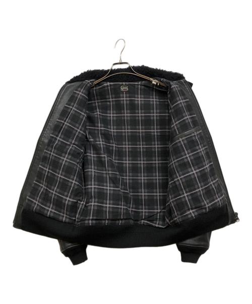Rags McGREGOR（ラグスマックレガー）Rags McGREGOR (ラグスマックレガー) 襟ボア レザーブルゾン ブラック サイズ:Mの古着・服飾アイテム