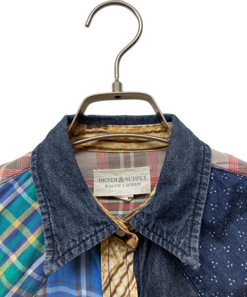 Denim & Supply Ralph Lauren（デニム＆サプライ ラルフローレン）DENIM & SUPPLY RALPH LAUREN (デニム＆サプライ ラルフローレン) パッチワークウエスタンシャツ ネイビー サイズ:XSの古着・服飾アイテム