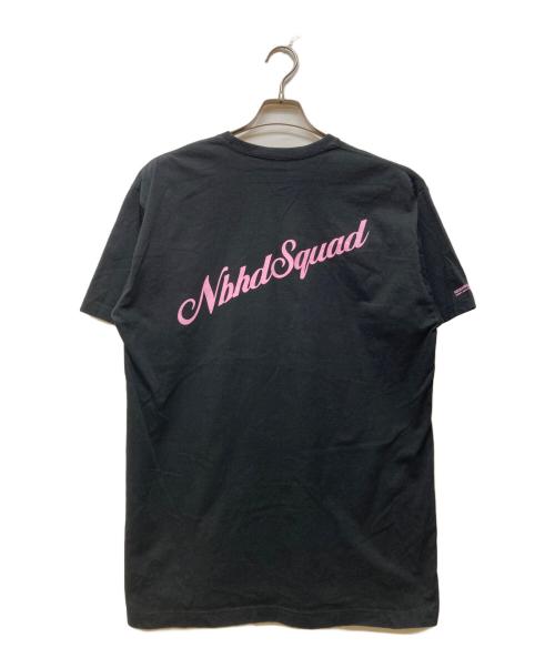 NEIGHBORHOOD（ネイバーフッド）NEIGHBORHOOD (ネイバーフッド) NBHD SQUAD TEE ブラック×ピンク サイズ:XLの古着・服飾アイテム