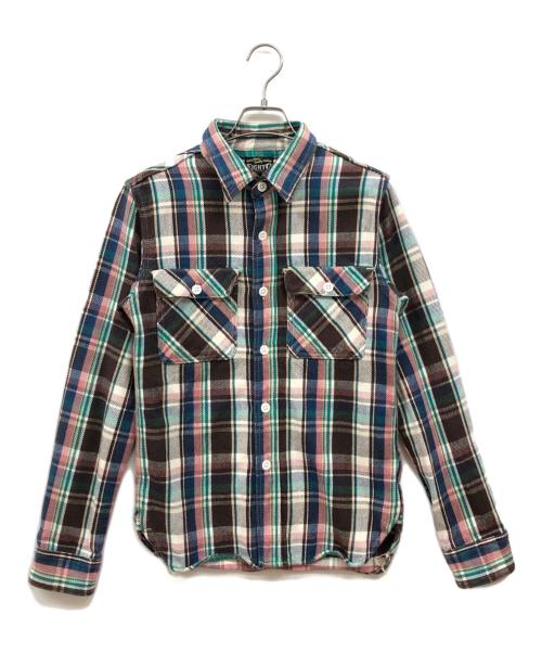 EIGHT G（エイトジー）EIGHT G (エイトジー) マチ付フランネルシャツ レッド サイズ:Sの古着・服飾アイテム