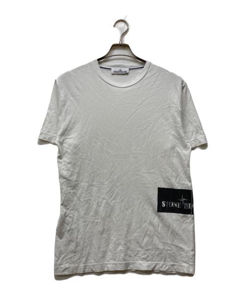 STONE ISLAND（ストーンアイランド）STONE ISLAND (ストーンアイランド) ロゴプリントtシャツ ホワイト サイズ:Lの古着・服飾アイテム