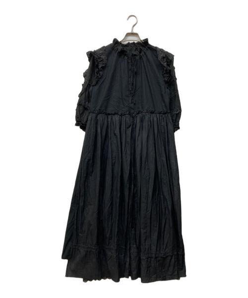 TORI-TO（トリト）TORI-TO (トリト) BEAMS BOY (ビームスボーイ) ラッフル 5分袖ドレス ブラック サイズ:36Mの古着・服飾アイテム
