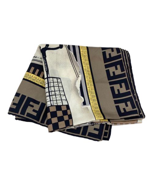 FENDI（フェンディ）FENDI (フェンディ) ズッカ柄 トルソーモチーフ スカーフ ベージュの古着・服飾アイテム