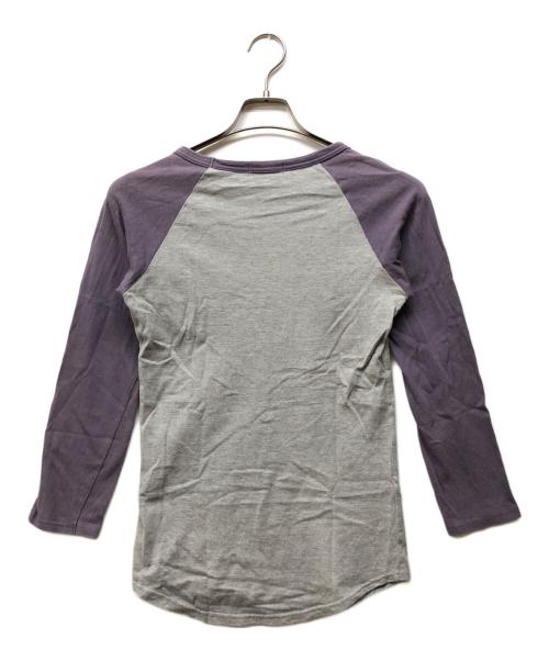 Hysteric Glamour（ヒステリックグラマー）Hysteric Glamour (ヒステリックグラマー) 7分袖カットソー パープル×グレー サイズ:FREEの古着・服飾アイテム