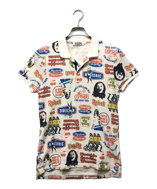 Hysteric Glamour（ヒステリックグラマー）Hysteric Glamour (ヒステリックグラマー) 鹿の子ポロシャツ マルチカラー×ホワイト サイズ:Sの古着・服飾アイテム