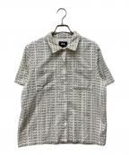 stussyステューシー）の古着「オープンカラーコーデュロイシャツ」｜ブラック×ホワイト