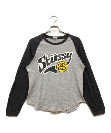 stussy（ステューシー）の古着「ラグランカットソー」｜ブラック×グレー