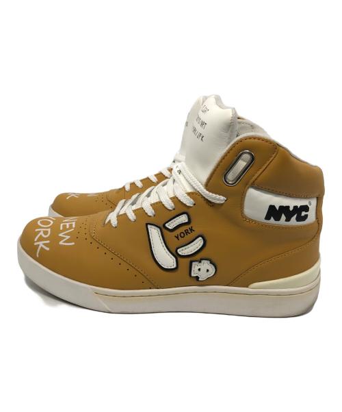 Sangacio（サンガッチョ）SANGACIO (サンガッチョ) ハイカットスニーカー ホワイト×イエロー サイズ:27.5㎝の古着・服飾アイテム