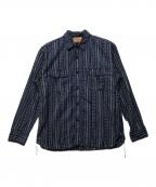 SUGAR CANEシュガーケーン）の古着「ネイティヴ柄シャツ」｜ネイビー