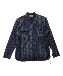 SUGAR CANE（シュガーケーン）の古着「ネイティヴ柄シャツ」｜ネイビー