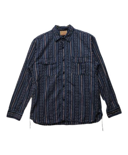 SUGAR CANE（シュガーケーン）SUGAR CANE (シュガーケーン) ネイティヴ柄シャツ ネイビー サイズ:16の古着・服飾アイテム