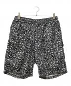 stussyステューシー）の古着「総柄スカルハーフパンツ」｜ブラック