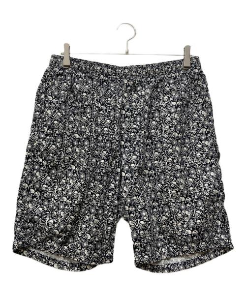 stussy（ステューシー）stussy (ステューシー) 総柄スカルハーフパンツ ブラック サイズ:Lの古着・服飾アイテム