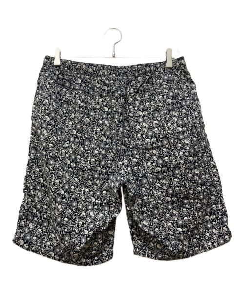 stussy（ステューシー）stussy (ステューシー) 総柄スカルハーフパンツ ブラック サイズ:Lの古着・服飾アイテム