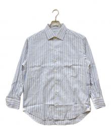 LORO PIANA（ロロピアーナ）の古着「コットンリネン ストライプシャツ」｜ブルー