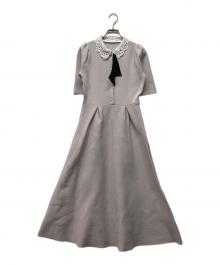 tocco closet×門脇伶奈（トッコ×Kadowaki Reina）の古着「マルチＷＡＹボウタイ＆レース襟付きパール釦ニットワンピース」｜ピンク