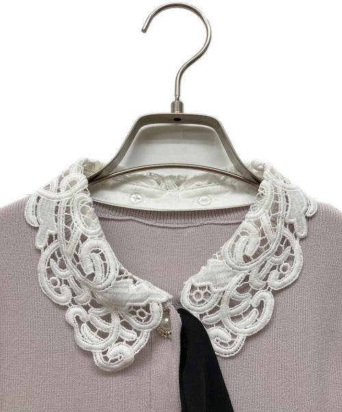 tocco closet（トッコ）tocco closet (トッコ) 門脇伶奈 (Kadowaki Reina) マルチＷＡＹボウタイ＆レース襟付きパール釦ニットワンピース ピンク サイズ:Mの古着・服飾アイテム