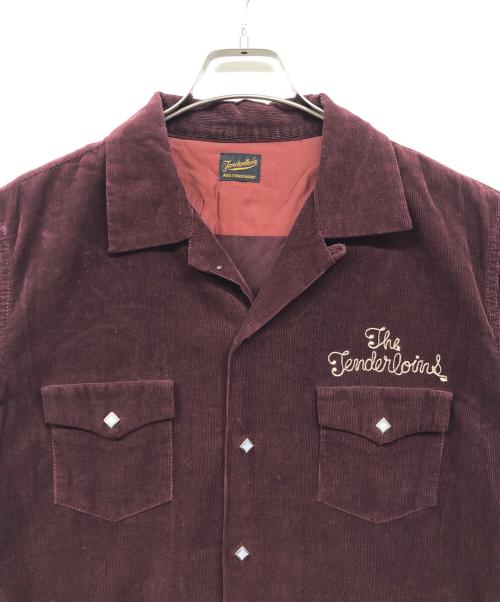 TENDERLOIN（テンダーロイン）TENDERLOIN (テンダーロイン) 刺繍コーデュロイシャツ ワインレッド サイズ:Sの古着・服飾アイテム