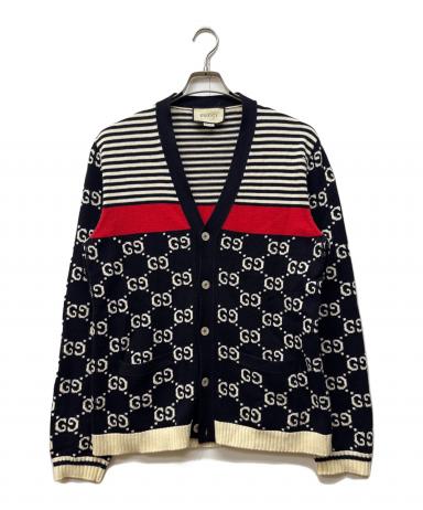 GUCCI グッチ  ﾚｯﾄﾞ 501827 ｺｯﾄﾝ×ｳｰﾙ ﾛﾝｸﾞｶｰﾃﾞｨｶﾞﾝ S レッド（赤）系 GUCCI(グッチ) カーディガン(レディース) - ブランド