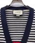 中古・古着 GUCCI (グッチ) GG Cotton Jacquard Striped Knit Cardigan ネイビー サイズ:未記入：50000円