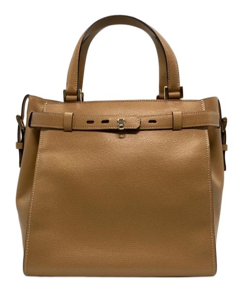 Valextra（ヴァレクストラ）Valextra (ヴァレクストラ) B-CUBE ハンドバッグ ベージュの古着・服飾アイテム