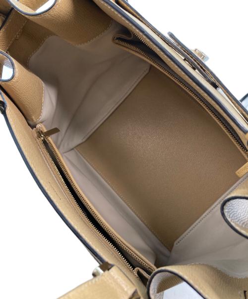 Valextra（ヴァレクストラ）Valextra (ヴァレクストラ) B-CUBE ハンドバッグ ベージュの古着・服飾アイテム