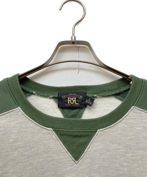RRL（ダブルアールエル）RRL (ダブルアールエル) 両Vスウェット グリーン×グレー サイズ:XLの古着・服飾アイテム