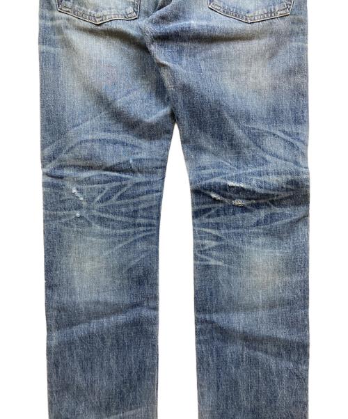 RRL（ダブルアールエル）RRL (ダブルアールエル) ダメージ加工デニムパンツ インディゴ サイズ:32×32の古着・服飾アイテム