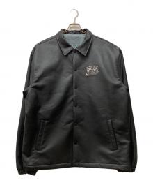 ROLLER（ローラー）の古着「FAKE LEATHER COACH JACKET」｜ブラック