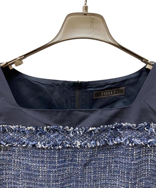 FOXEY（フォクシー）FOXEY (フォクシー) ノースリーブツイードワンピース ネイビー サイズ:38の古着・服飾アイテム