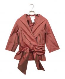 MaxMara（マックスマーラ）の古着「カシュクールシルクブラウス」｜レッド
