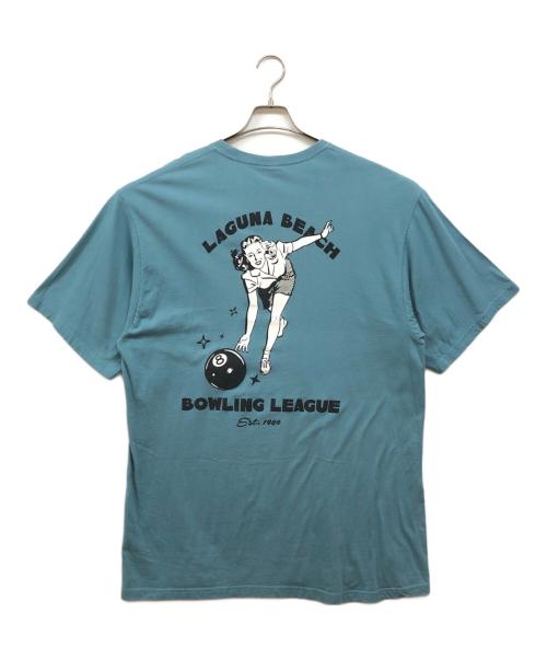 stussy（ステューシー）stussy (ステューシー) LAGUNA BEACH BOWLING LEAGUE Tシャツ ブルー サイズ:XLの古着・服飾アイテム