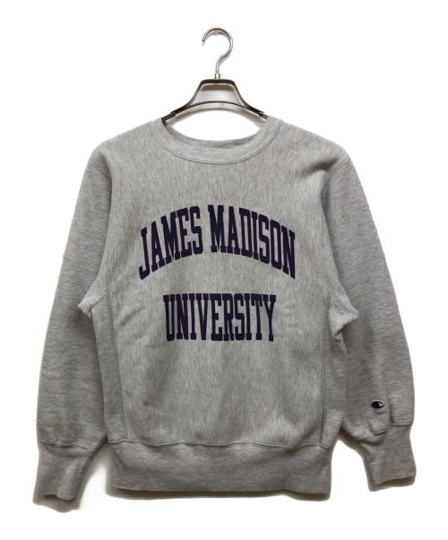 Champion（チャンピオン）Champion (チャンピオン) REVERSE WEAVE プリントスウェット グレー×パープル サイズ:Mの古着・服飾アイテム
