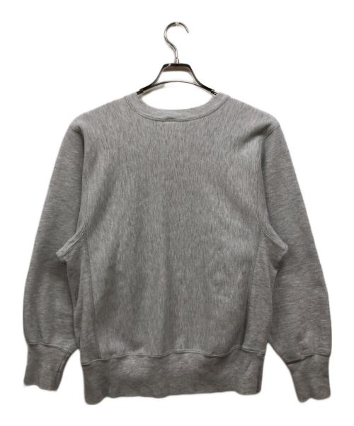 Champion（チャンピオン）Champion (チャンピオン) REVERSE WEAVE プリントスウェット グレー×パープル サイズ:Mの古着・服飾アイテム