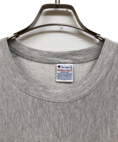 Champion（チャンピオン）Champion (チャンピオン) REVERSE WEAVE プリントスウェット グレー×パープル サイズ:Mの古着・服飾アイテム