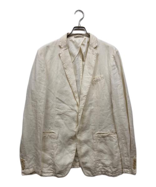 ARMANI COLLEZIONI（アルマーニ コレツィオーニ）ARMANI COLLEZIONI (アルマーニ コレツィオーニ) リネンテーラードジャケット ホワイト サイズ:40の古着・服飾アイテム