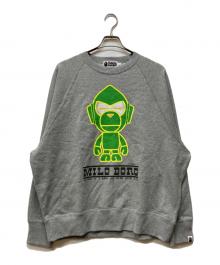A BATHING APE（アベイシングエイプ）の古着「MILO BORG RELAXED FIT CREWNECK SWEATSHIRT」｜グレー
