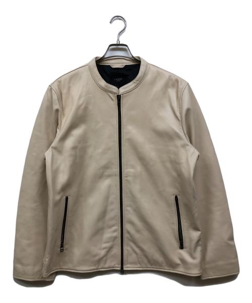 Liugoo Leathers（リューグーレザーズ）LIUGOO LEATHERS (リューグーレザーズ) シングルライダースジャケット アイボリー サイズ:XLの古着・服飾アイテム