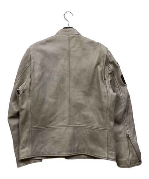 AVIREX（アヴィレックス）AVIREX (アヴィレックス) エイジドスタンドシングルライダースジャケット アイボリー サイズ:XLの古着・服飾アイテム