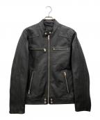 DIESELディーゼル）の古着「シングルライダースジャケット」｜ブラック